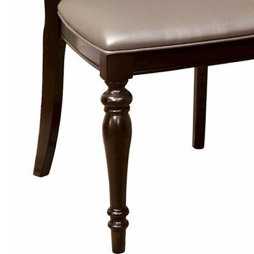 Harrington Side Chair (2/CTN) in Dark Walnut/Tan finish