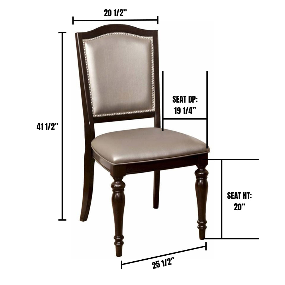 Harrington Side Chair (2/CTN) in Dark Walnut/Tan finish