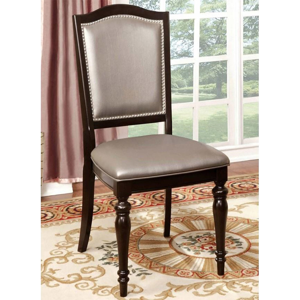 Harrington Side Chair (2/CTN) in Dark Walnut/Tan finish