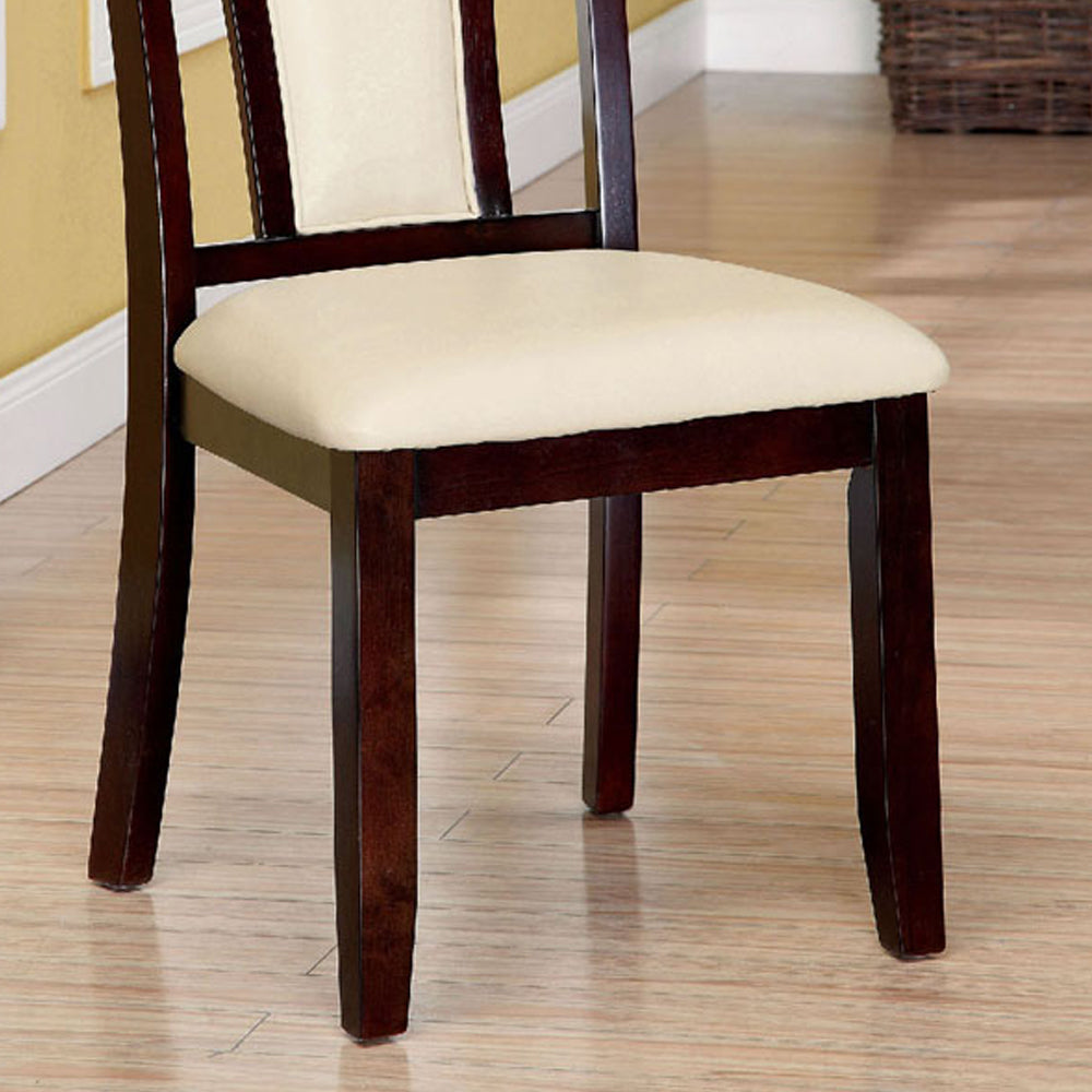 BRENT Side Chair (2/CTN) in Dark Cherry/Ivory finish