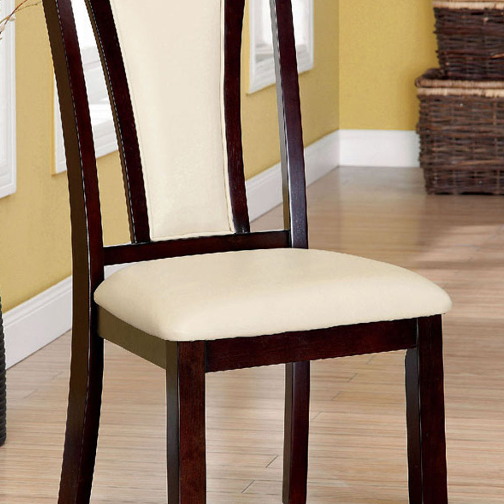 BRENT Side Chair (2/CTN) in Dark Cherry/Ivory finish