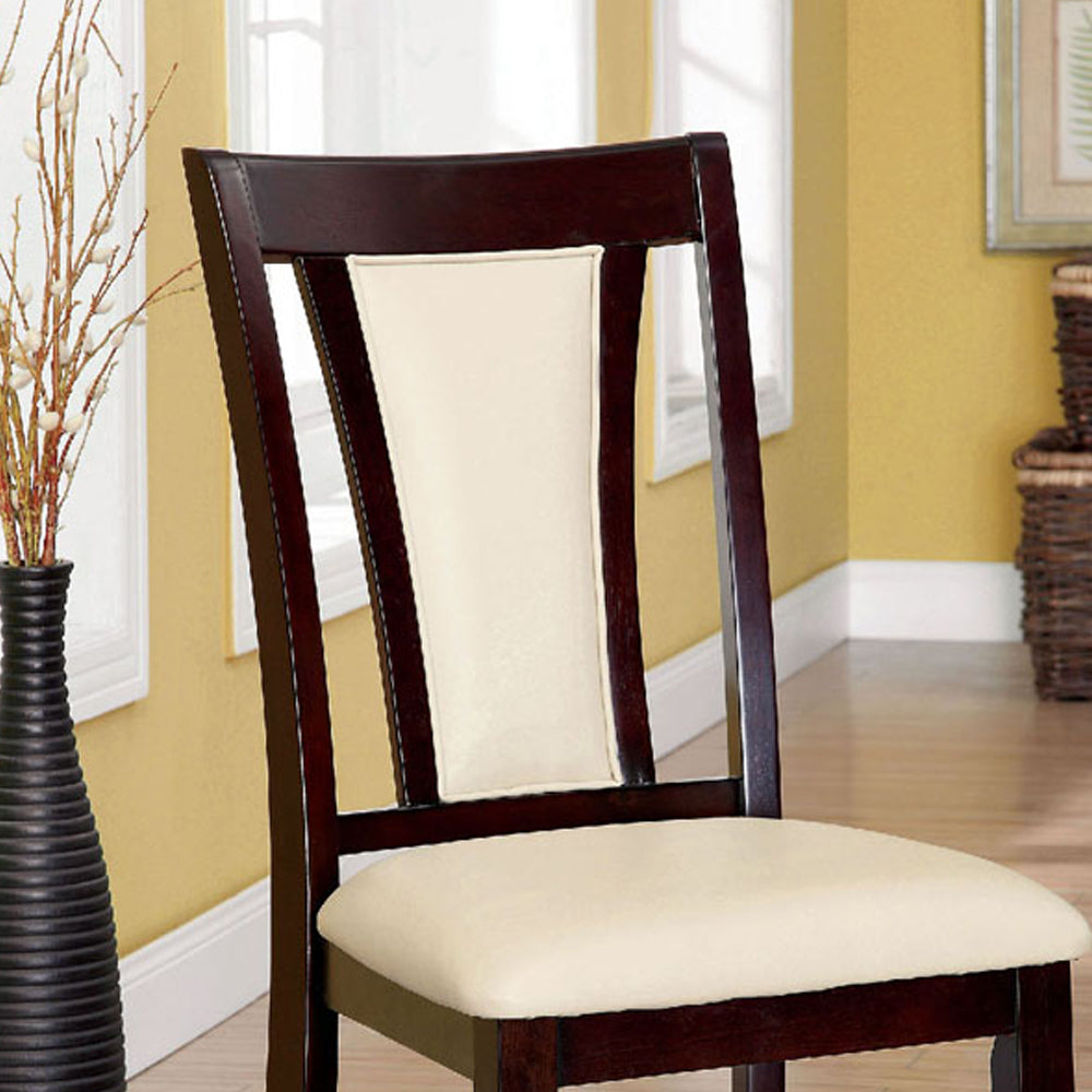 BRENT Side Chair (2/CTN) in Dark Cherry/Ivory finish