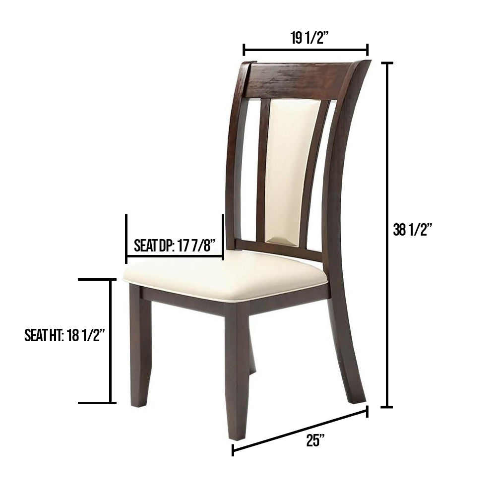 BRENT Side Chair (2/CTN) in Dark Cherry/Ivory finish