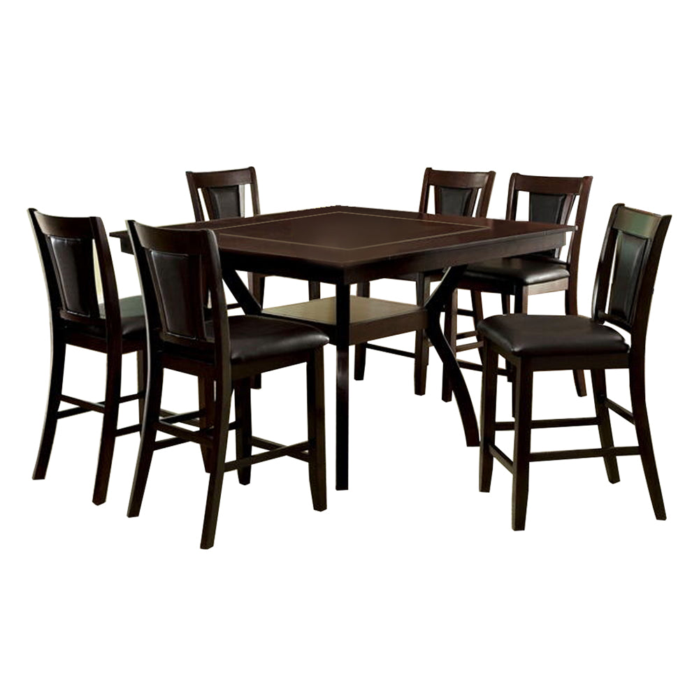 BRENT II 7 Pc. Dining Table Set Dark Cherry