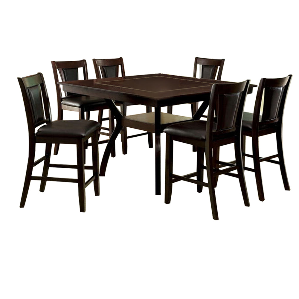 BRENT II 7 Pc. Dining Table Set Dark Cherry