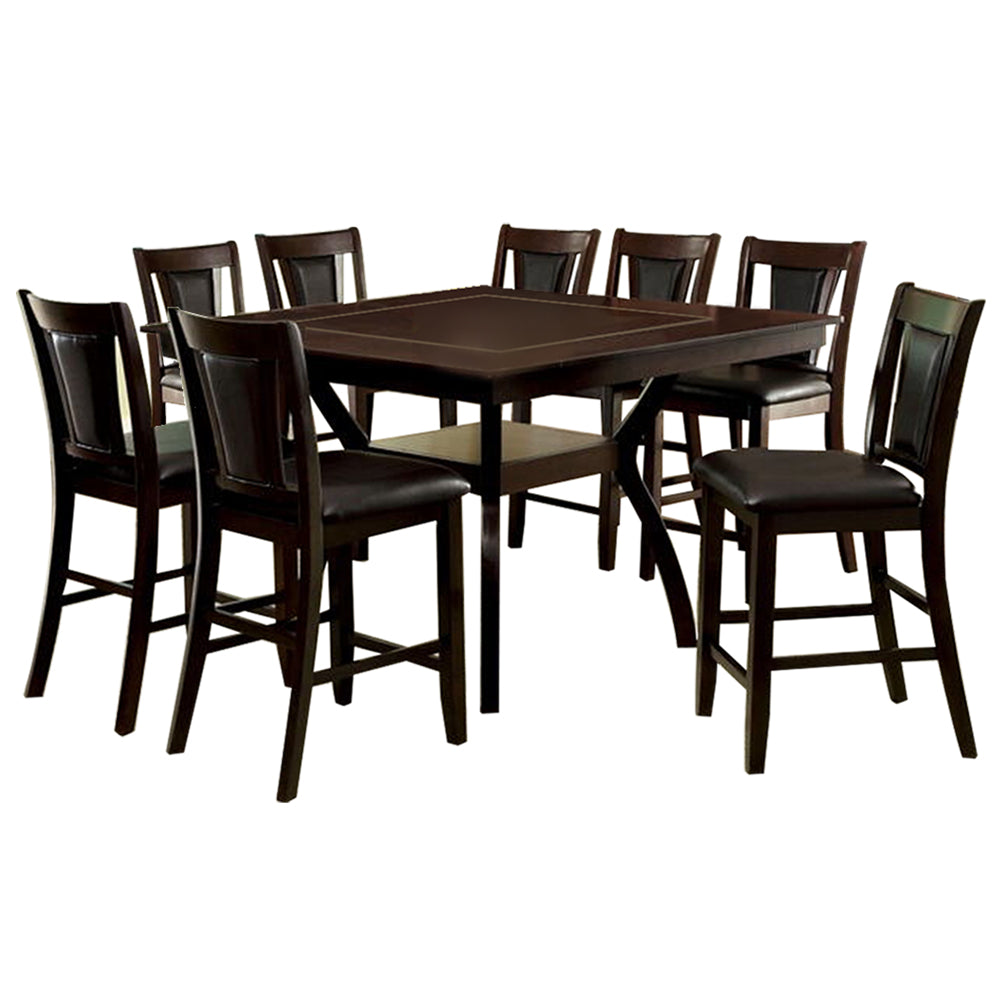 BRENT II 9 Pc. Dining Table Set Dark Cherry