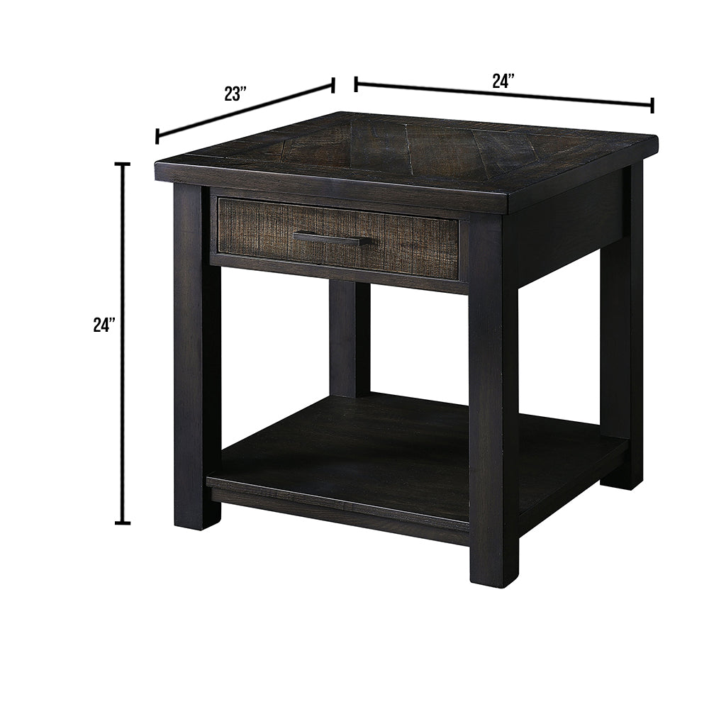 Rhymney End Table in Dark Oak/Multi Finish