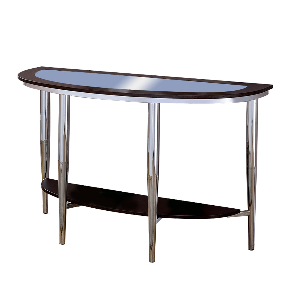 Azaria Sofa Table in Espresso/Chrome Finish