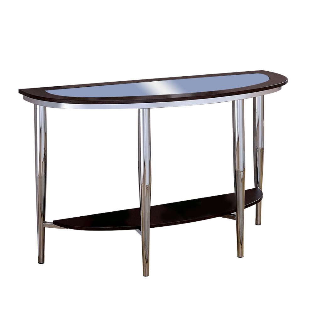 Azaria Sofa Table in Espresso/Chrome Finish