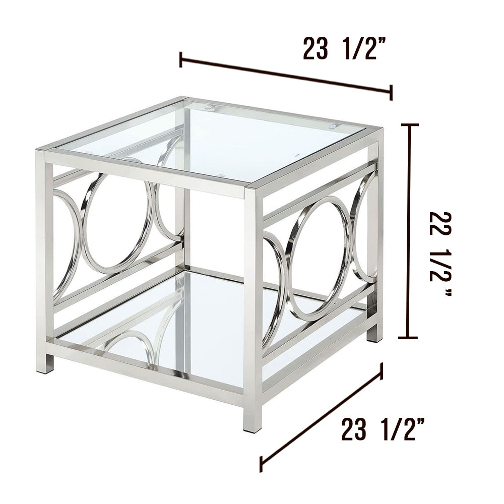 RYLEE End Table, Chrome in Chrome finish