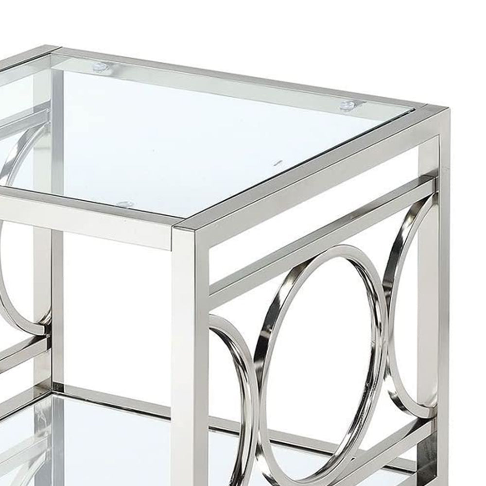 RYLEE End Table, Chrome in Chrome finish