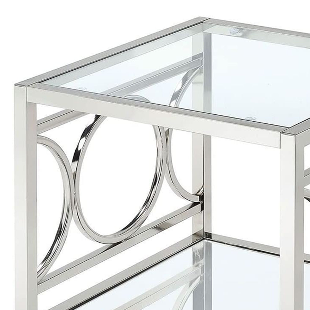 RYLEE End Table, Chrome in Chrome finish