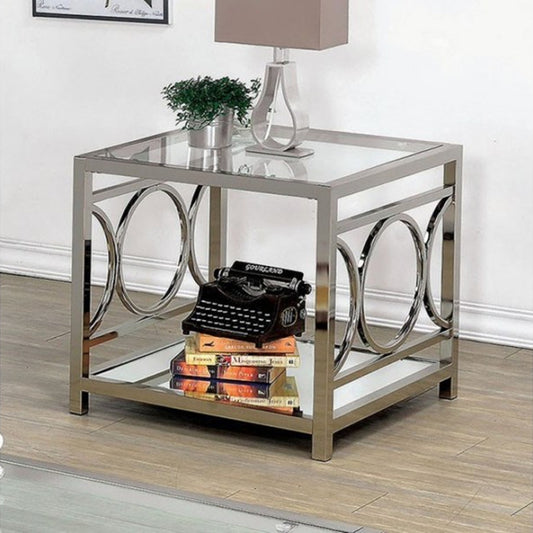 RYLEE End Table, Chrome in Chrome finish