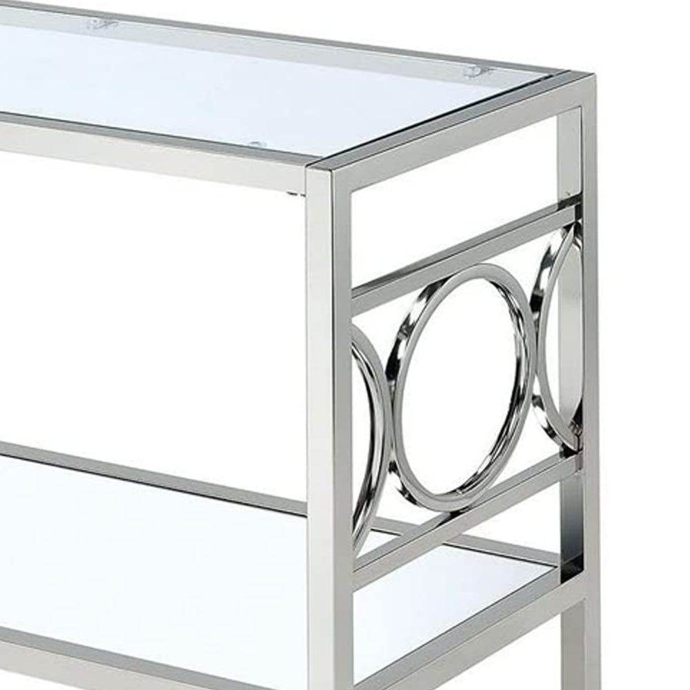 RYLEE Sofa Table, Chrome Chrome