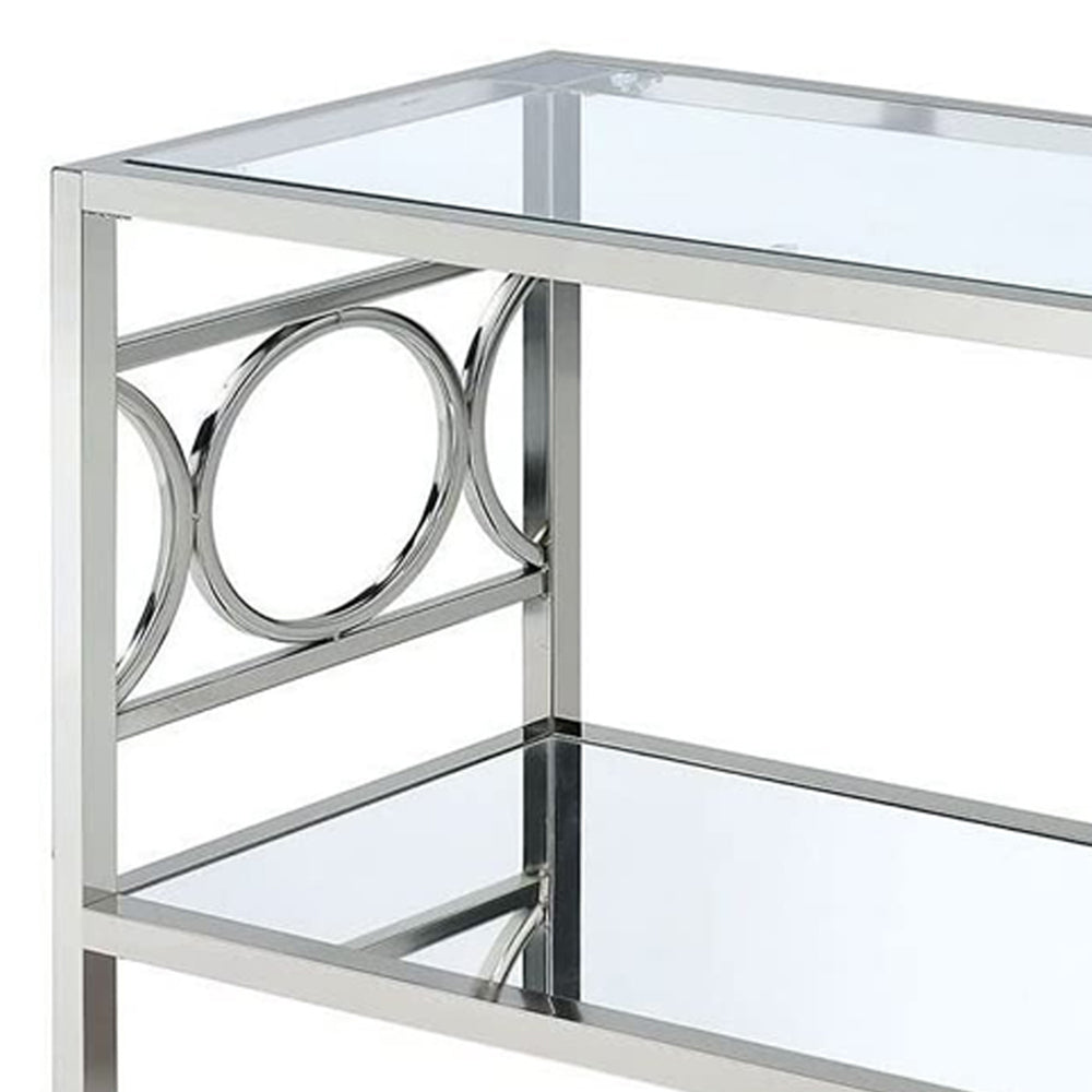 RYLEE Sofa Table, Chrome Chrome