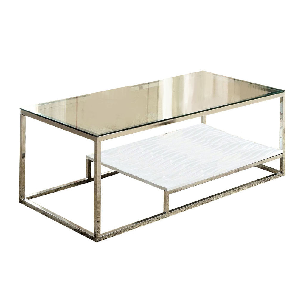 VENDI Coffee Table in White/Chrome finish