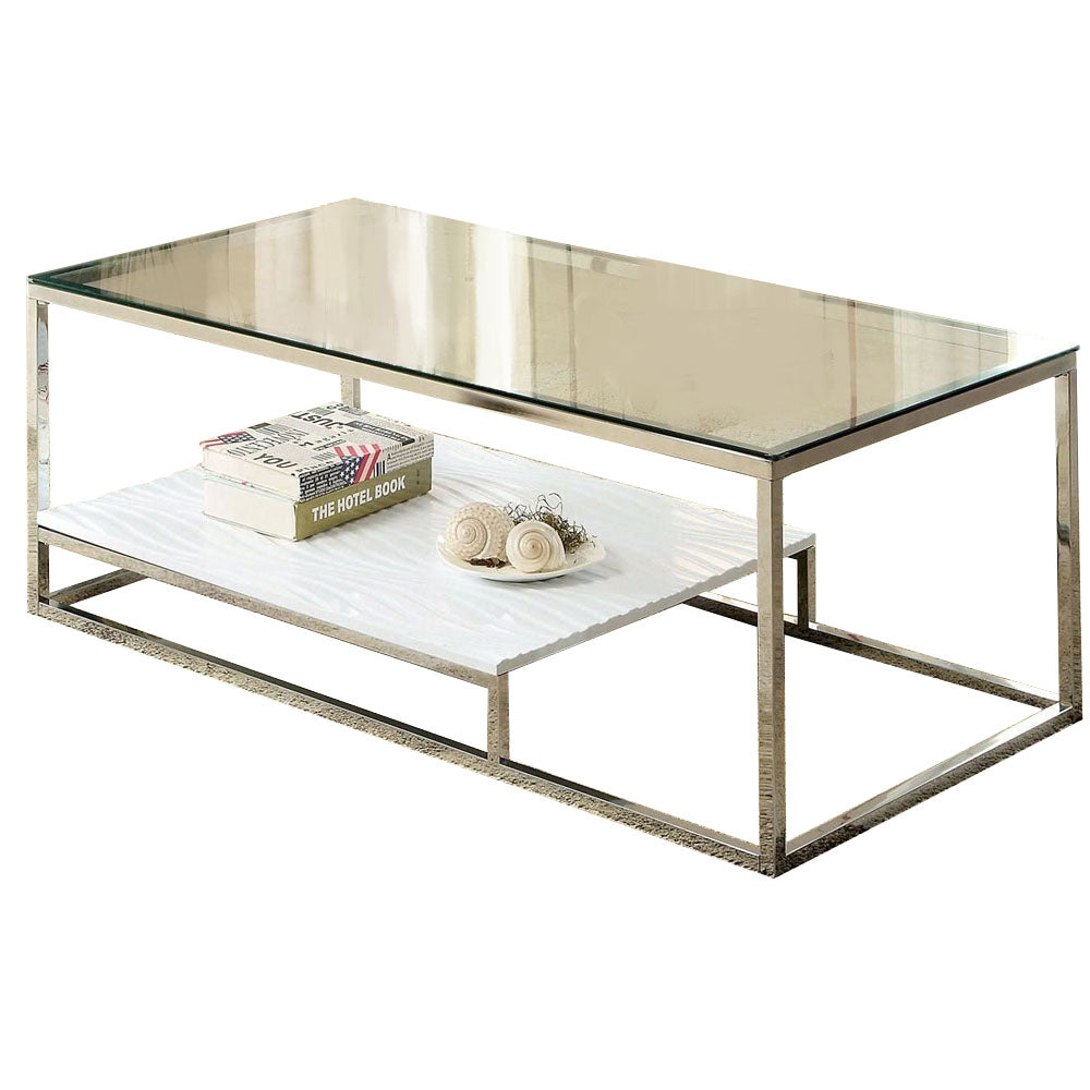 VENDI Coffee Table in White/Chrome finish