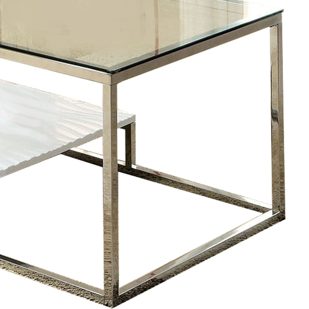 VENDI Coffee Table in White/Chrome finish