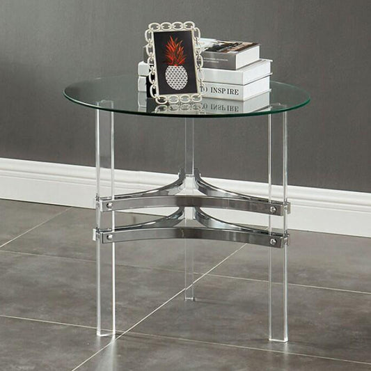 Tirso Round End Table Chrome