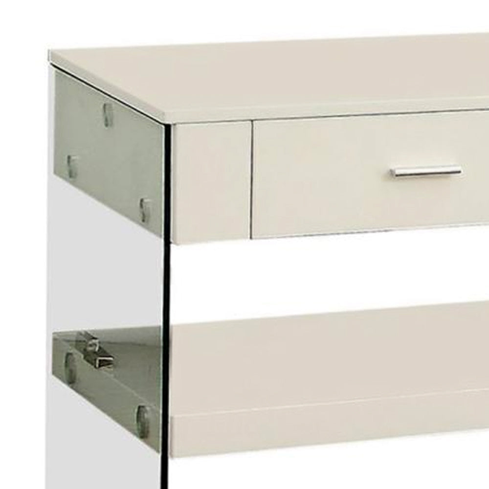 Raya End Table, White in White Finish