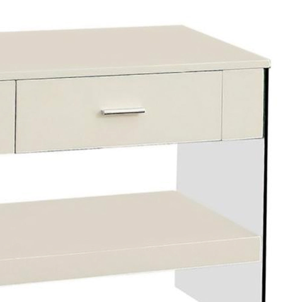 Raya End Table, White in White Finish