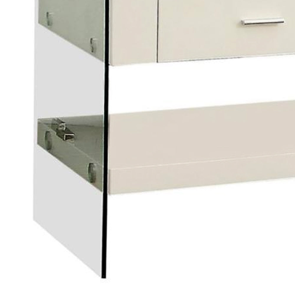 Raya End Table, White in White Finish