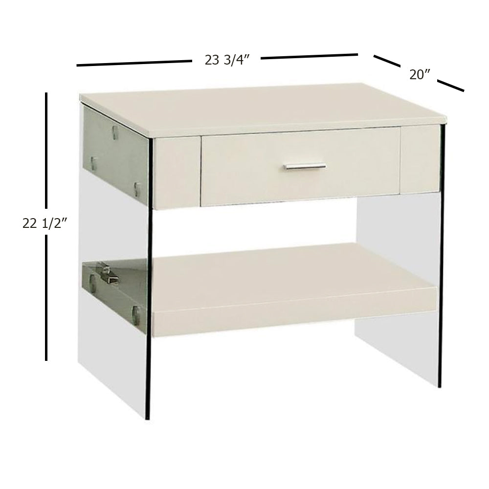 Raya End Table, White in White Finish