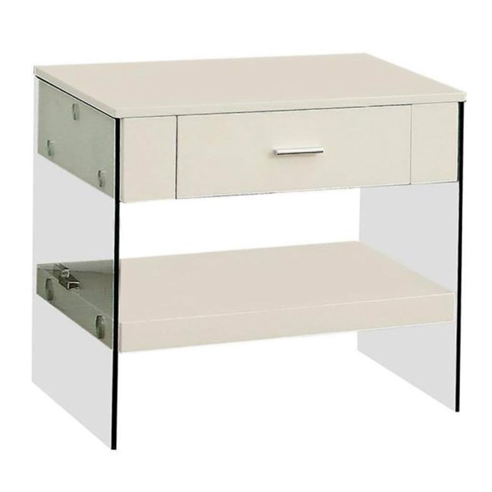 Raya End Table, White in White Finish
