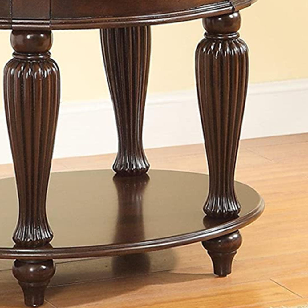 Centinel End Table in Dark Cherry Finish