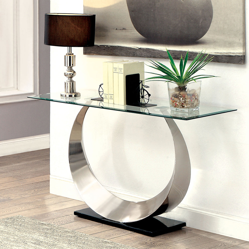 ORLA II Sofa Table Satin Plated/Black