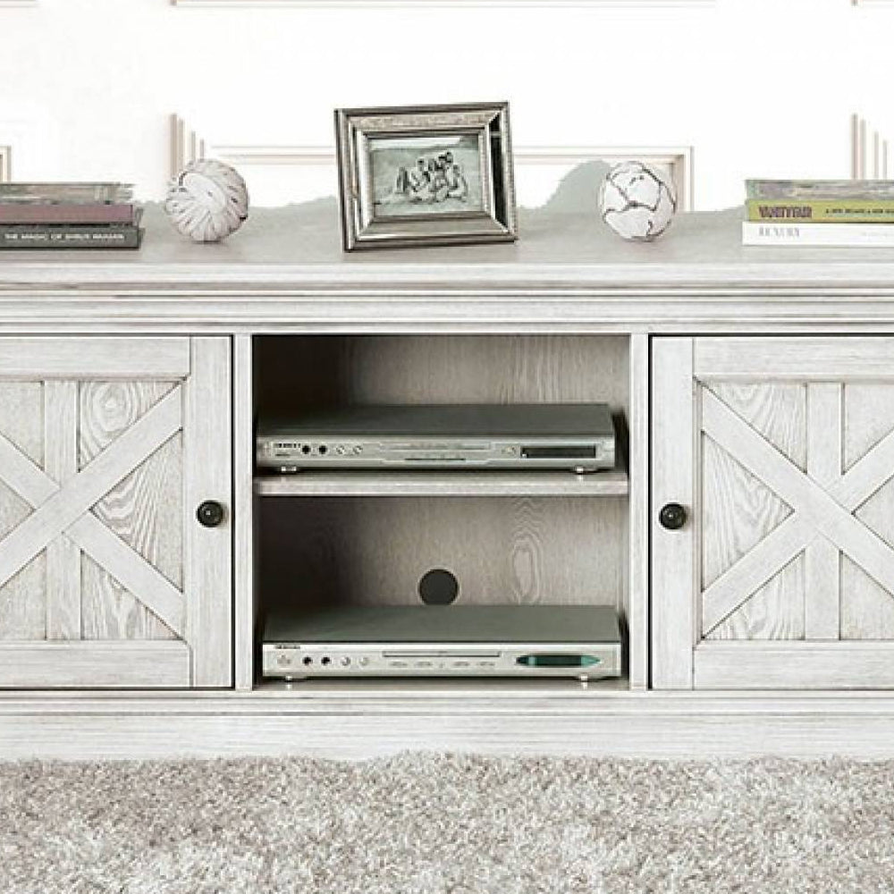 Georgia 60" TV Stand in Antique White Finish