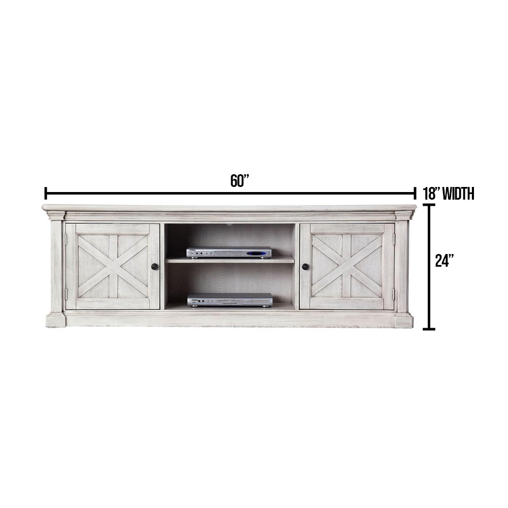 Georgia 60" TV Stand in Antique White Finish