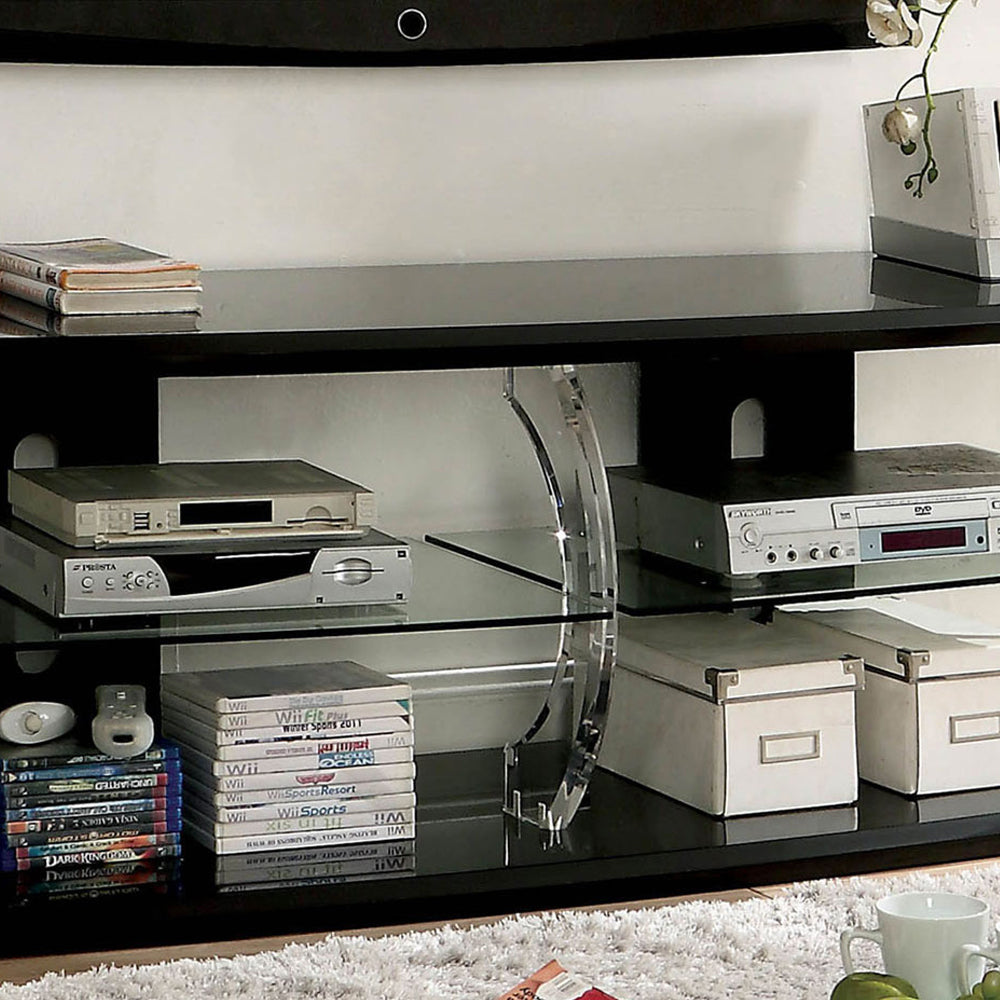 Ernst 60" TV Stand in Black/Clear Finish