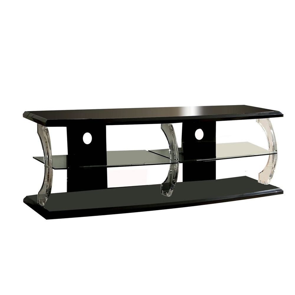 Ernst 60" TV Stand in Black/Clear Finish