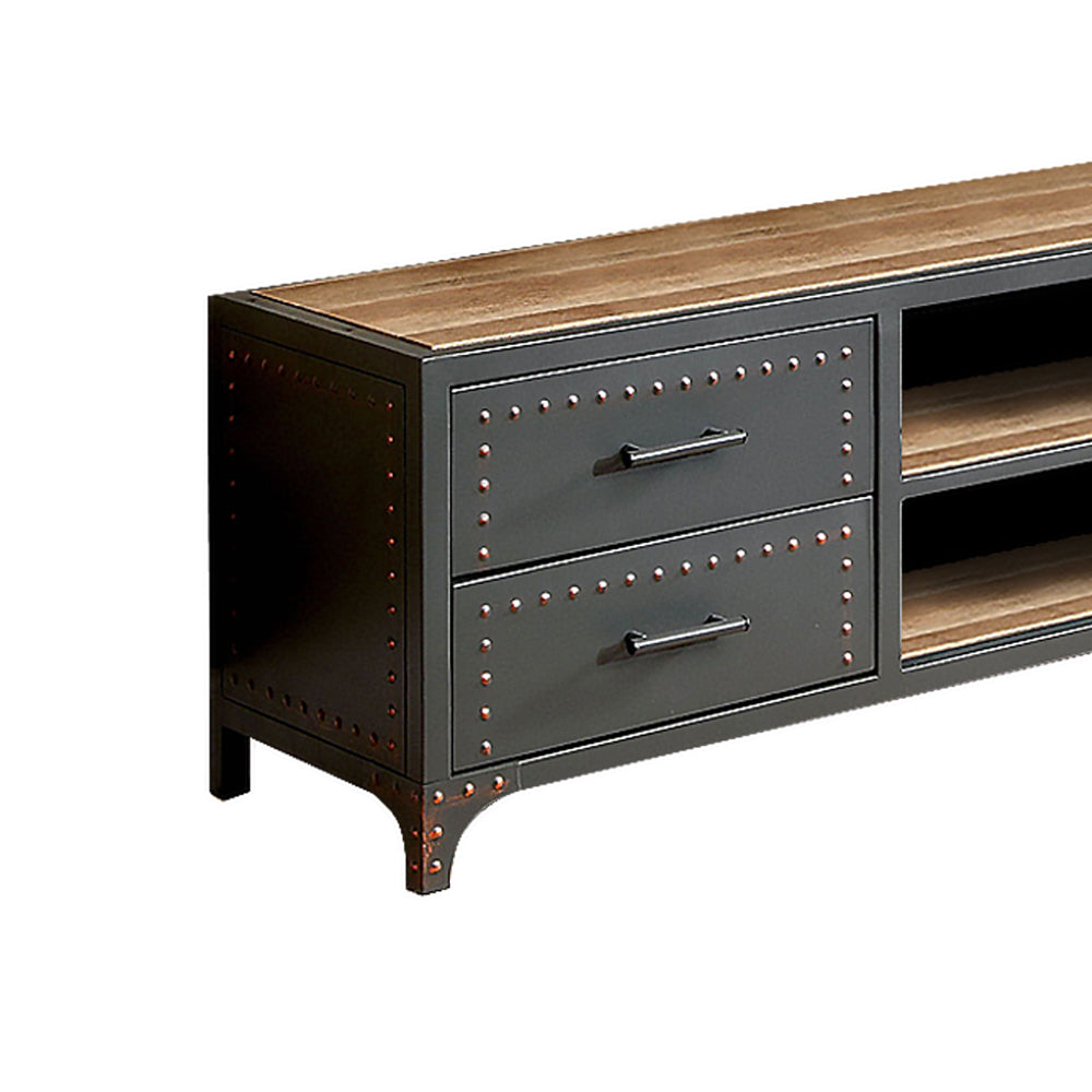 Galway 60" TV Stand Sand Black/Natural Tone