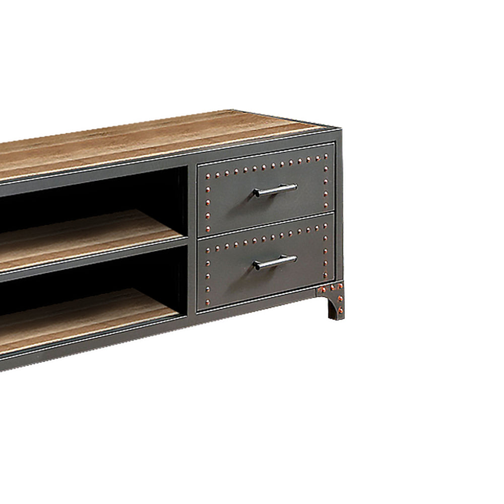 Galway 60" TV Stand Sand Black/Natural Tone