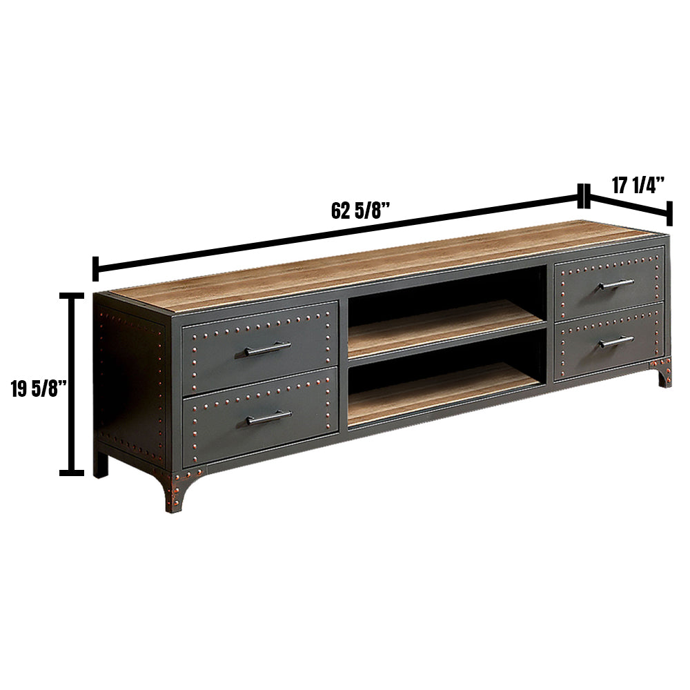 Galway 60" TV Stand Sand Black/Natural Tone