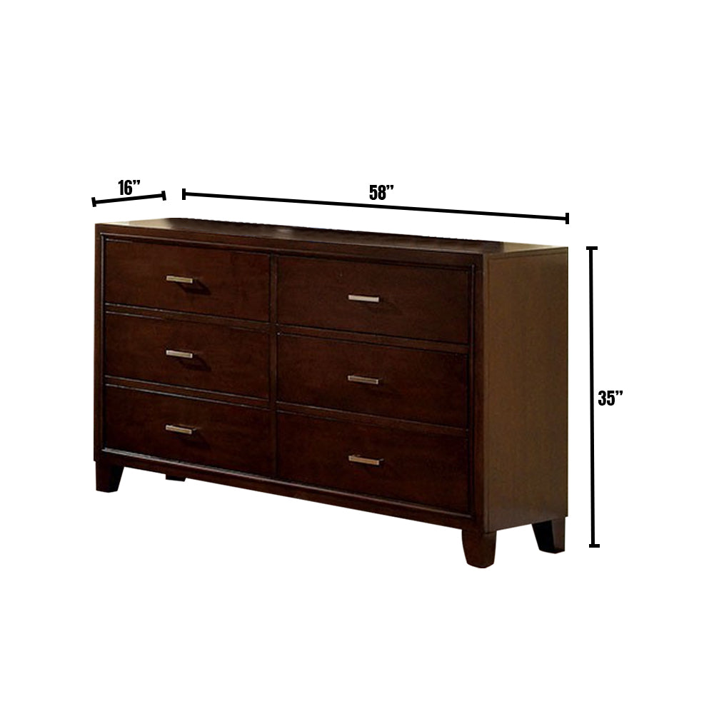 Gerico II Dresser in Brown Cherry Finish