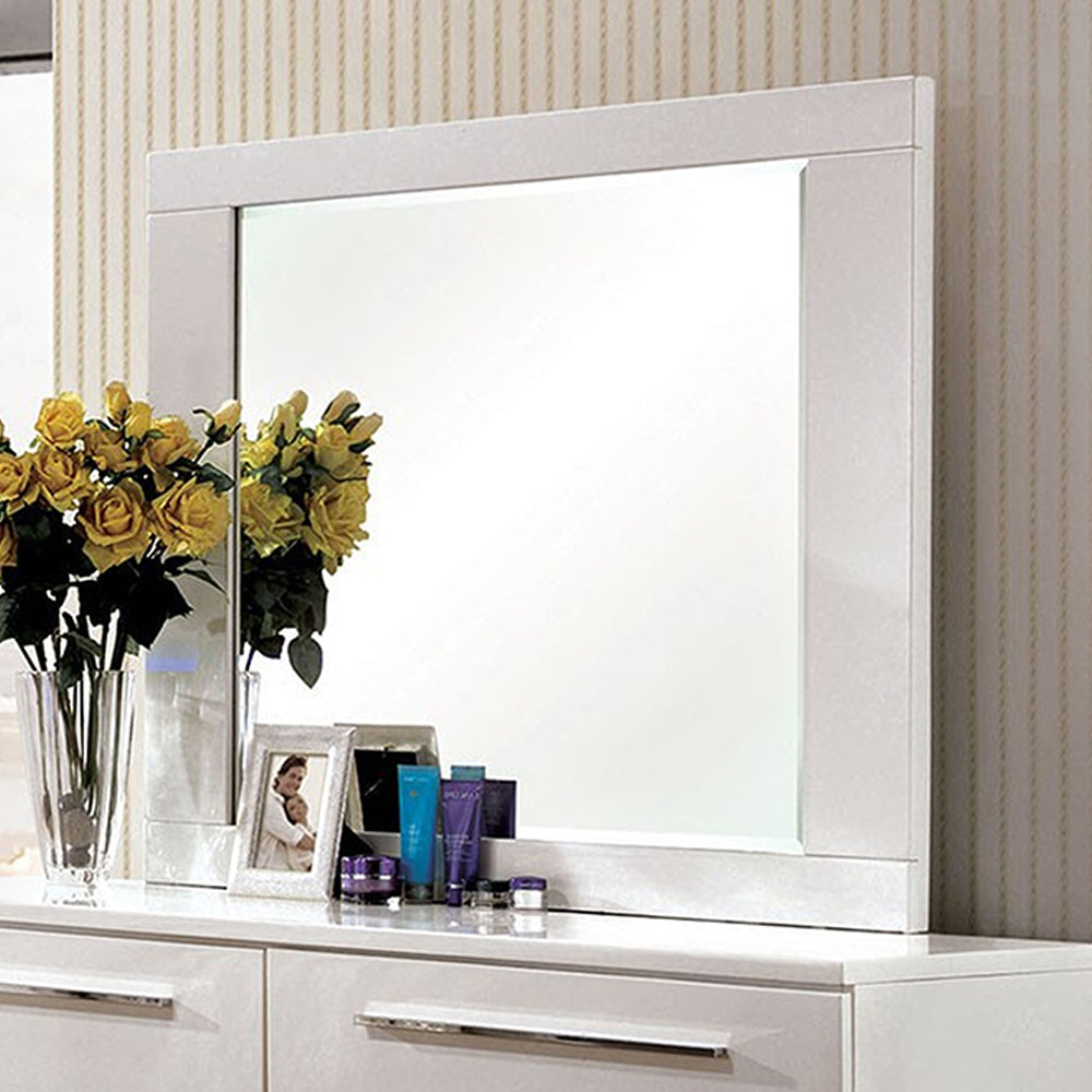 CLEMENTINE Mirror in Glossy White finish