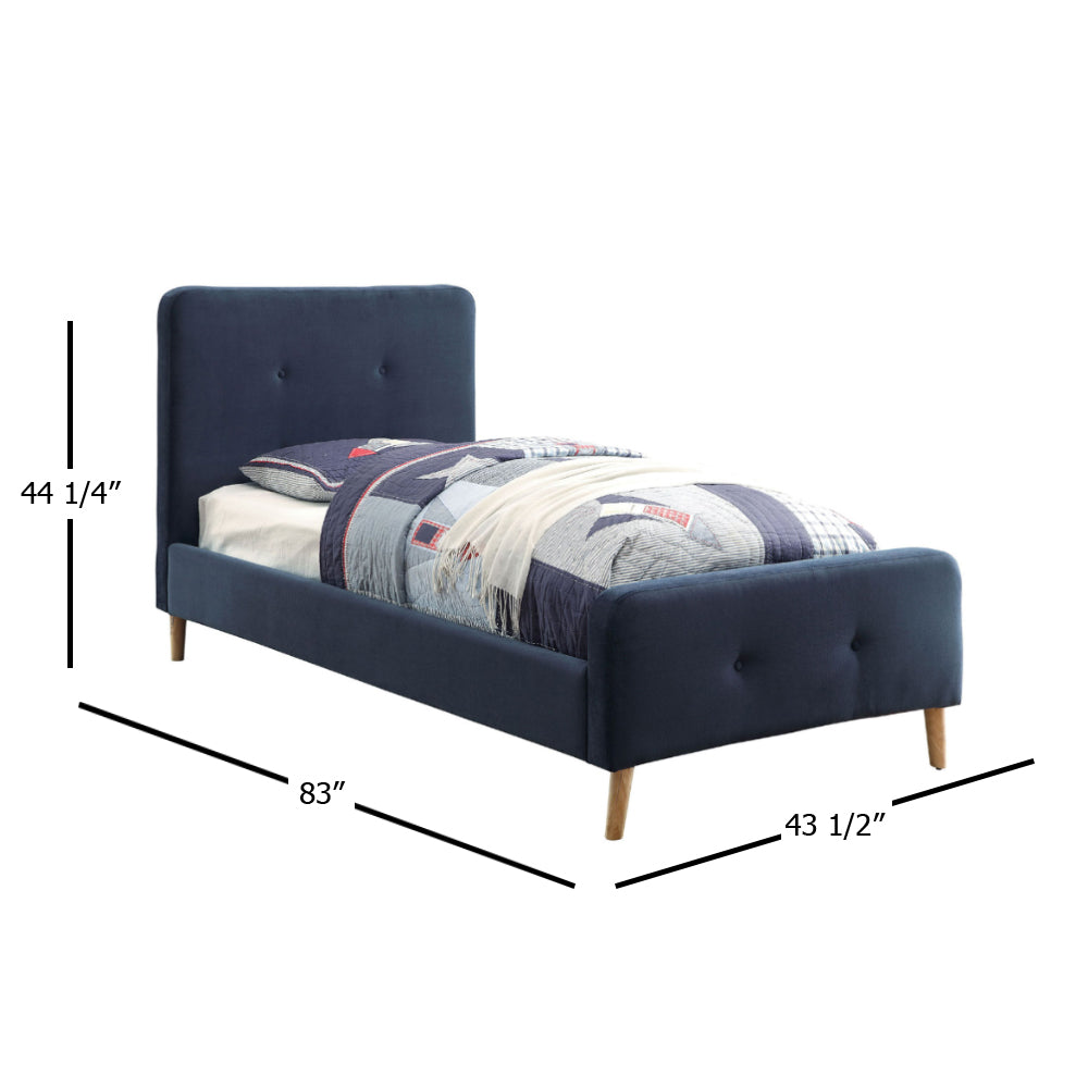 Barney Twin Bed in Navy finish Twin Bed