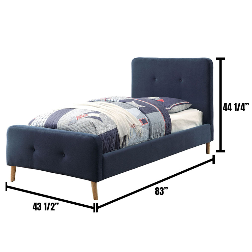 Barney Twin Bed in Navy finish Twin Bed