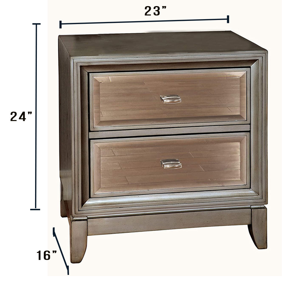 GOLVA Night Stand in Silver finish