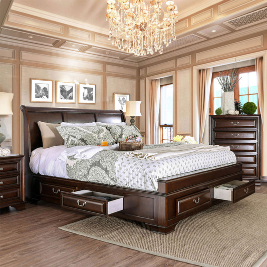 Brandt E.King Bed Brown Cherry