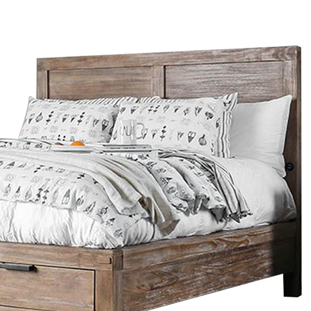 Wynton E.King Bed Weathered Light Oak