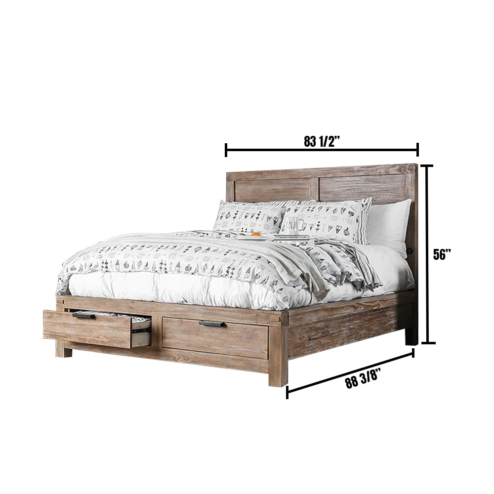 Wynton E.King Bed Weathered Light Oak