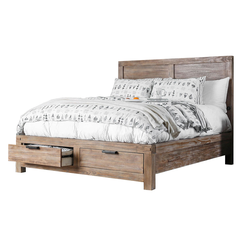 Wynton E.King Bed Weathered Light Oak