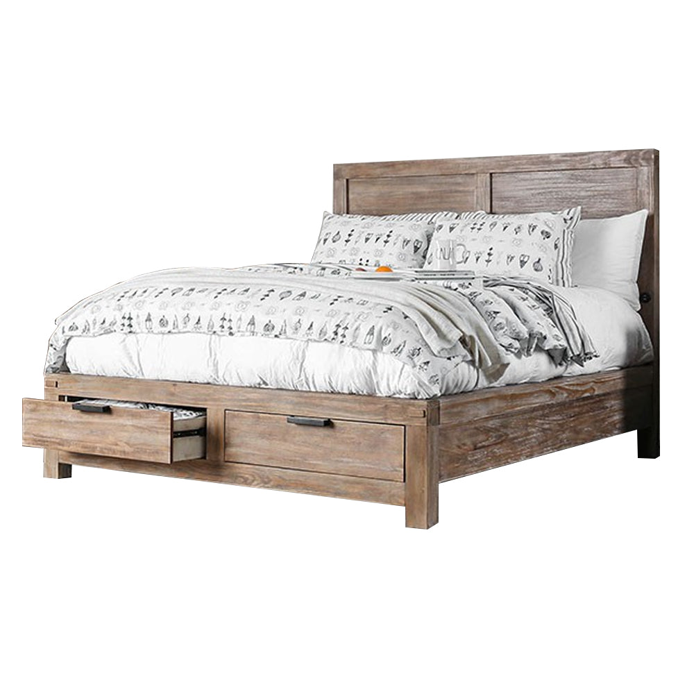 Wynton E.King Bed Weathered Light Oak