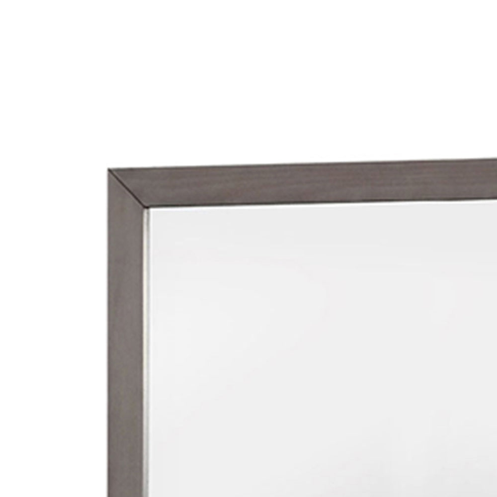 Lennart Rectangular Mirror in Gray Finish