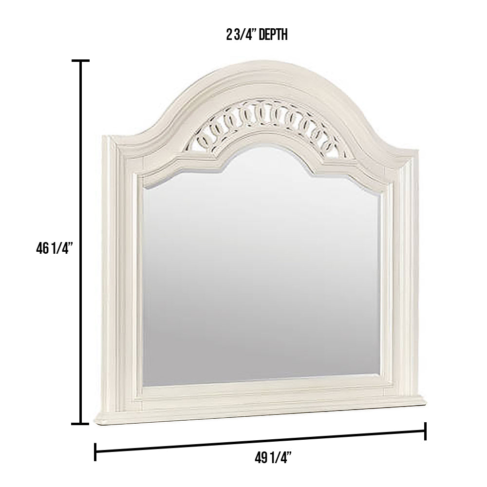 Fantasia Mirror in Antique White finish