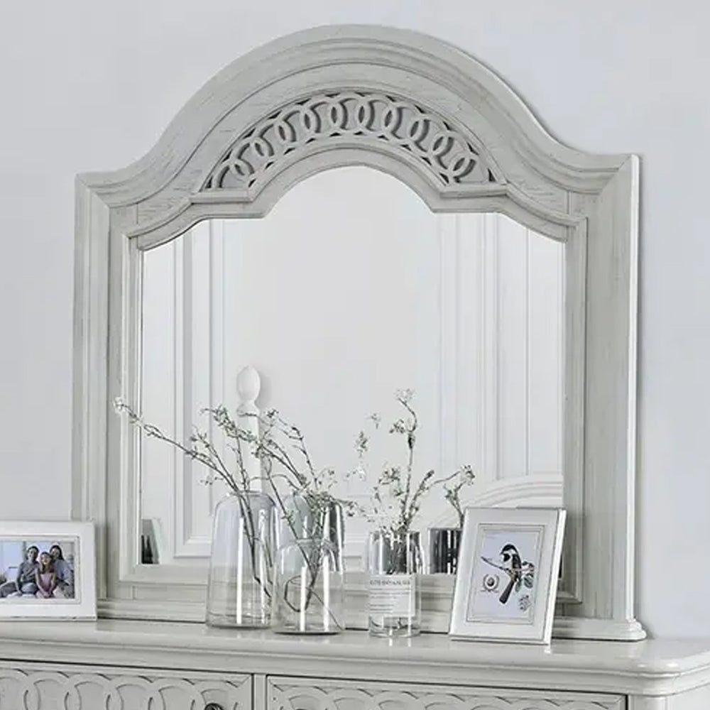 Fantasia Mirror in Antique White finish